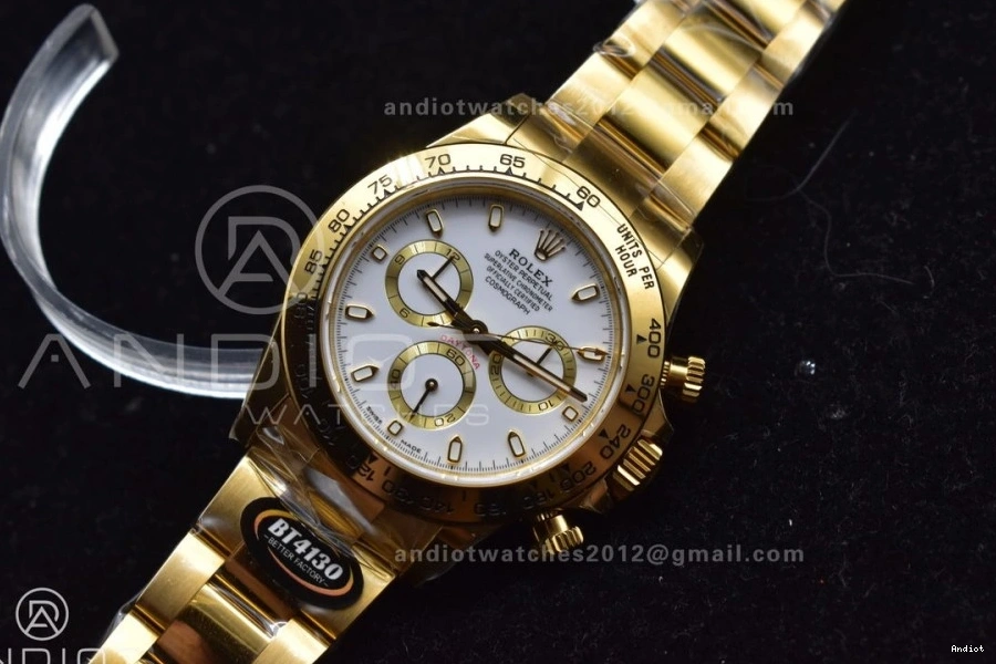 Edition Best 1:1 Daytona White YG BTF on Dial 116508 Bracelet SA4130 1121